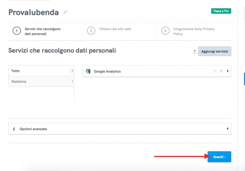 Privacy policy Iubenda servizi che raccolgono dati personali