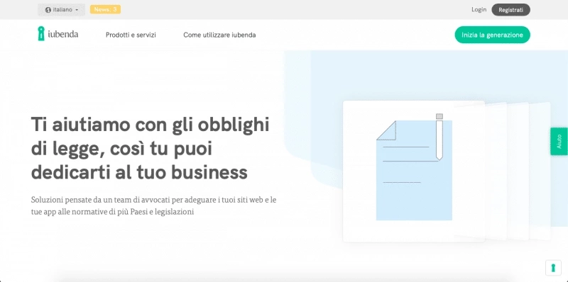 privacy policy sito web iubenda