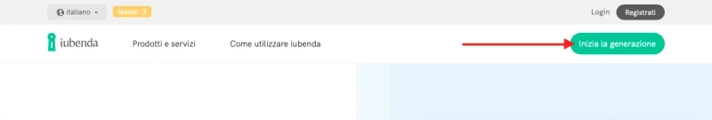 privacy policy iubenda generazione inizio