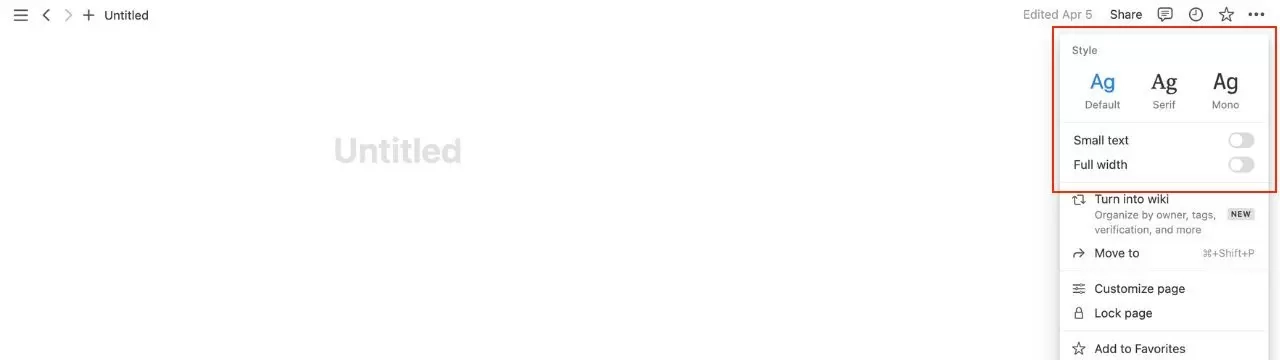 notion pagine impostazioni